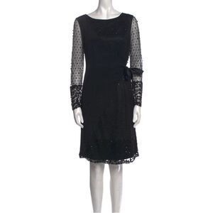 Bill Blass Couture Vintage Knee-Length Dress silk and lace sz 4